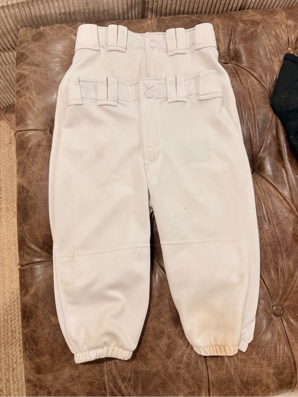 Mizuno Kids Cream Baseball Pants - Elastic Cuff Shorts - 2 Pairs